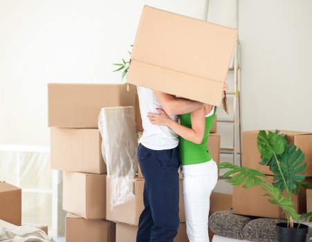 Sustainable moving boxes and recycling materials in West Hampstead