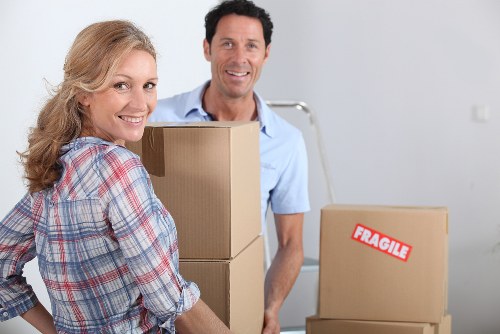 Removal van loading belongings during a Westhampstead home move